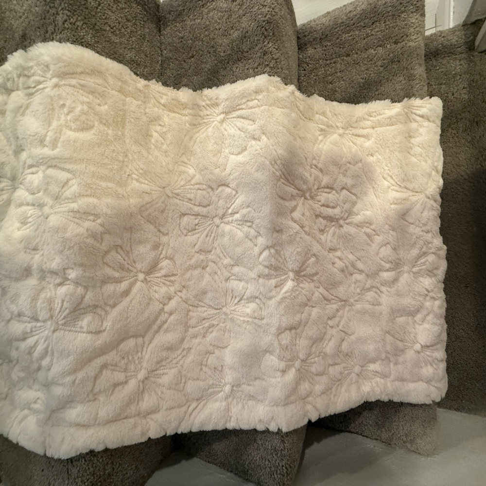Pillow Cases so soft Textured bow imprints NWOT